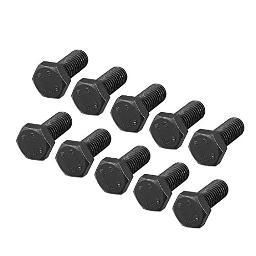 Image of uxcell M8x20mm Hex Head Left Hand Screw Bolts Fastener Carbon Steel Black 10pcs