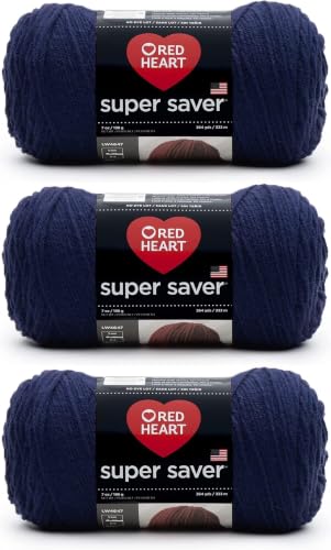 Image of Red Heart Super Saver Soft Navy Yarn of 7oz /198g - Acrylic - 4 Medium (Worsted) - 364 Yards - Knitting /Crochet,(Pack of 24)