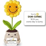 Sportyzen Handmade Positive Sunflower Doll Crochet You’re My Sunshine – Positive Gift for Friends, Family, Coworkers, Mom, Grandma, Women – Flower Desk Decor for Christmas, Birthday, Appreciation