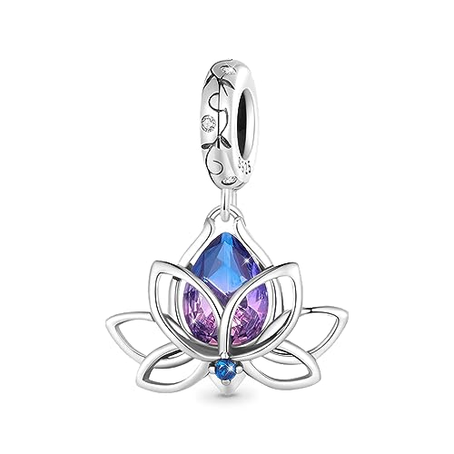 GNOCE Lotus Pink Charm 925 Sterling Silver Bracelet Gift