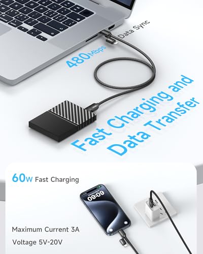 RAVIAD Multi USB Kabel, Universal Ladekabel [1M] Nylon Schnell 4 in 1 – Ansicht 2