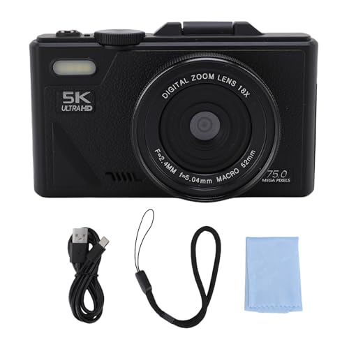 Appareil photo compact 5K écran orientable pour vlog voyage et Wi-Fi