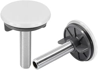 Schläfer 440811 - Tapón universal para lavabo, bidé y cocina, diámetro 50 mm, tapón de cobertura para sanitarios, acabado de latón, color blanco, 2 unidades