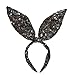 Black Extra Large Rabbit Ear Hair Band Bling Sparkling Headwear Clip Party Festival Stage Props Headband
