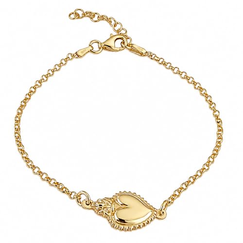 Bracelet argent sterling 925 Gioielli Aurum maille Rolò finition or et cœur poli