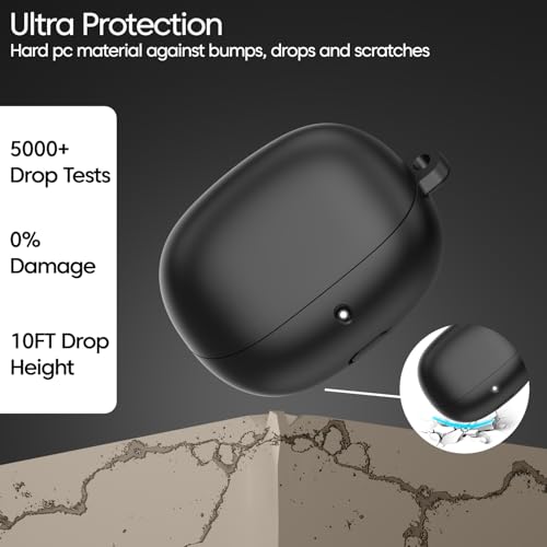 Image of Sounce Soft Silicone Protective Case Cover, Boat Airdopes Plus 311 (2025 Launch) Shockproof, Scratch-Resistant, Dustproof Earbuds Case with Keychain Clip, Easy Portability, (Black)
