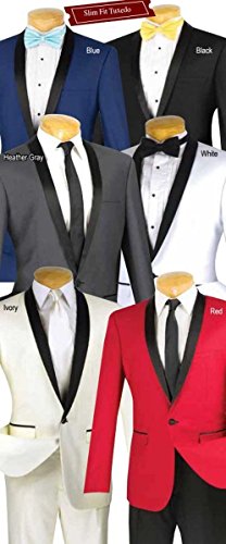 Vinci 1 Button Single Breasted Slim Fit Tuxedo W/Narrow Shawl Collar T-Ss-Red-52L #TOP1