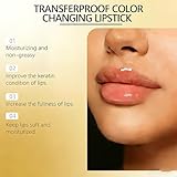 Colour Changing Nourishing Lipstick, Transfer Proof Hydrating Glass Lip Balm, Moisturizing Lip Stick with Gold Foil, 24H Hydrating Lipstick Long Lasting, Temperature Lipsticks for Women, 2PCS/1PCS - Image 5