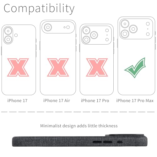 Dockem Faux Leather Case for iPhone 17 Pro Max Compatible with MagSafe, with Capacitive Camera Control Button (MSVL, Charcoal Black) by DOCKEM - Used condition - Image 2