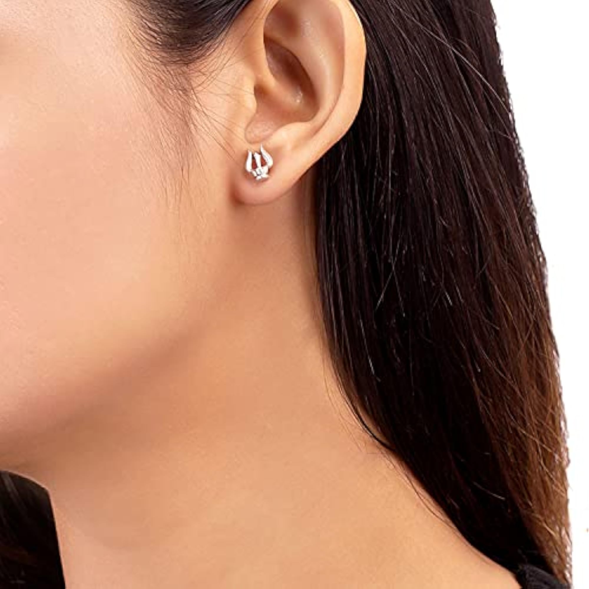 Brass Oxidised Moksh Earrings for Women