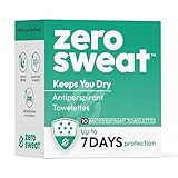 ZeroSweat Antiperspirant Wipes Deodorant | Clinical Strength Hyperhidrosis Treatment - Reduces Armpit Sweat - 10 Wipes New & Improved