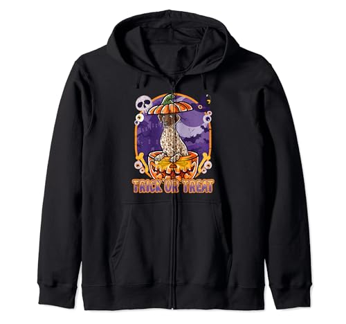 Perro de calabaza alemán de pelo corto feliz Halloween Sudadera con Capucha