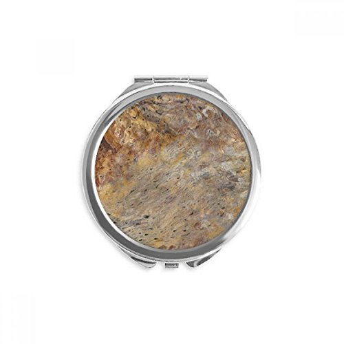 Miroir portable marbre gris - Miroir de poche rond maquillage et voyage
