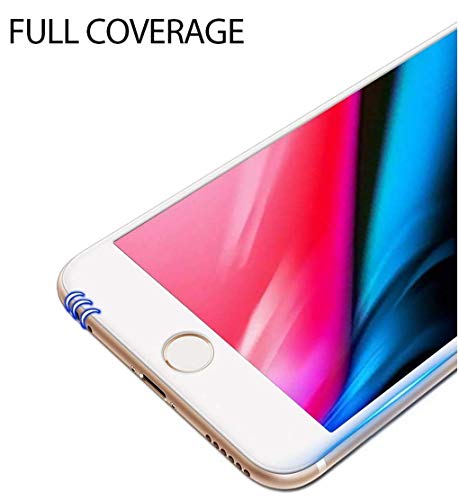 Image of HD Tempered Glass Screen Protector Compatible For iPhone 6 Plus (White) With Edge To Edge Coverage And Easy Installation Kit