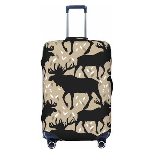 VOSERY Travel Luggage Cover - Moose antlers elk vintage Washable Suitcase Covers Protector Fits 18-32 Inches Luggage