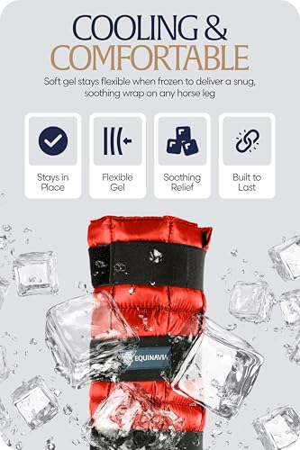 Image of Equinavia Cool Relief Therapy Equine Ice Boots for Horses-Gel Cooling Wraps | Reusable Horse Ice Boots, Soothing Ice Wraps for Horses Recovery Cool Gel for Tendons and Ligaments Soreness After Exercise