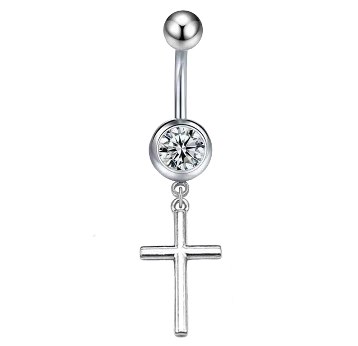 Womens Navel Belly Button Piercing Crossh Navel Ring: Pack of 1 (gio/jwl28)-image-9