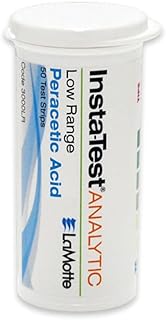 LaMotte Insta-Test 3000LR Peracetic Acid Single-Factor Test Strip, Low Range, 0 to 50 ppm Range (Pack of 50)