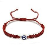 2911-SRB Womens Red Evil Eye Braided String Bracelet Protection Jewelry for Good Luck (SRB)