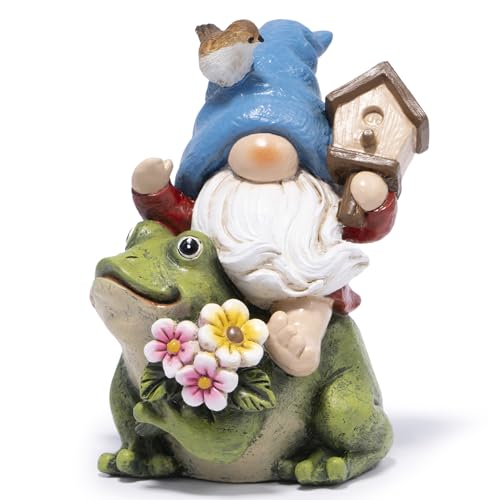 Hodao Spring Garden Gnome Figurine Decoration, Animal Gnome Outdoor Decor 1
