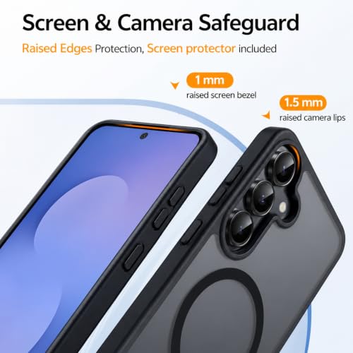 Image of AIBEX Back Cover for Samsung Galaxy S25 Fe| Slim Case with Wireless Charging Support | Anti-Scratch, Shockproof, Anti-Fingerprint & Lightweight Military-Grade Protective Cover - Black