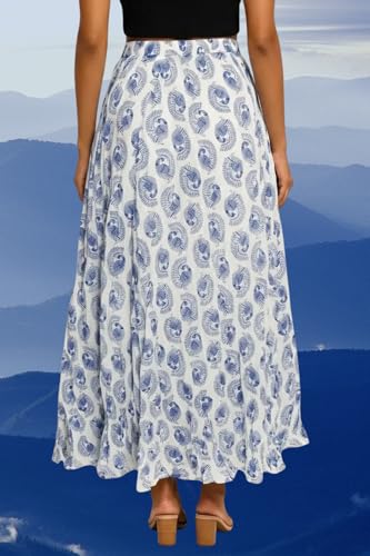 Image of Premium Long Skirt | Stylish Long Crushed Cotton & Unique Prints | Floor Length Skirt for Women | Elastic Waist Premium Maxi Skirt - Comfortable Casual Wear