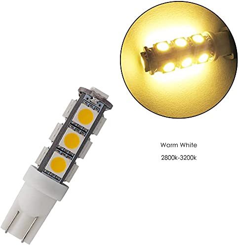 Grv T10 921 194 C921 13-5050 Smd Wedge Led Bulb Lamp Super Bright Warm White Dc 12V Pack Of 10 #TOP4