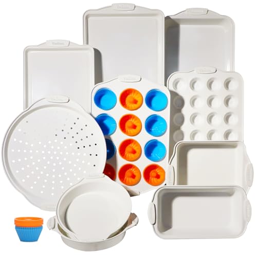 Ymiton Baking Pans Set With Silicone Handles