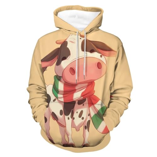Sweat à capuche vache pour homme et femme taille S