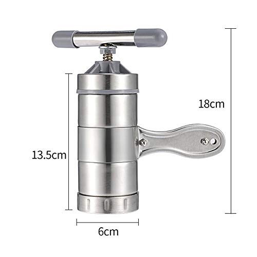 Pastamaker, Edelstahl Handbuch Manuell Nudel Maker, für Nudelpresse Druckmaschinen, mit 5 Formen und Nudelmaschine… – Bild 3