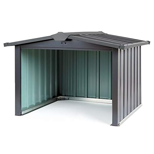 Zelsius, Robotgräsklippare garage, metall, 86,5 x 88 x 60 cm, tak för gräsrobotar