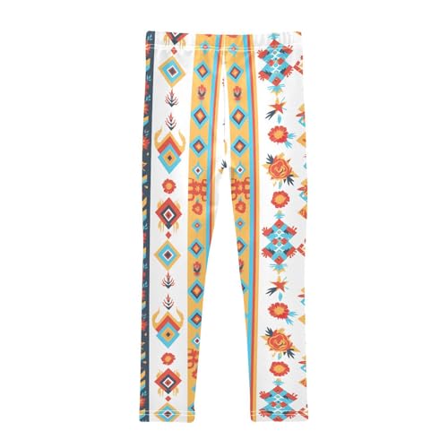 KLL Mexican Fabric Pattern Colorful Toddler Baby Girl Athletic Leggings Stretch Full Length Activewear Sports2