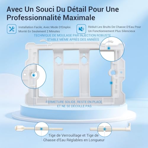 Plaque WC compatible Geberit Sigma noire pour réparer mécanisme double chasse - 6