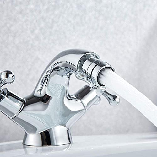 Grifo de lavabo giratorio que elimina las salpicaduras con doble control de agua caliente 2