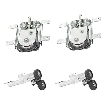 Lot De 4 Roulettes De Porte Coulissante En Bois Pour Porte Coulissante En Bois, Rail De Roue Inférieure, Assemblage De Rouleaux De Porte Avec Roulements, Matériel De Porte D'armoire Coulissante