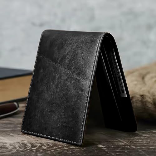 Yolo Jackets Mens Black Leather Wallet - Fathers Day Wallet Gift for Dad Husband Him Men - Bifold Real Stylish Leather Wallet For Men Western - Genuine Front Pocket Slim Wallet For Men3