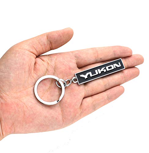Aimoll 1Pc Chrome Finish Yukon Key Chain Fob Ring Emblem Keychain For Gmc Yukon (Black) #TOP1