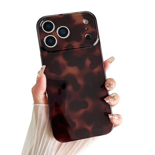 CHEDEMK Compatible with iPhone 17 Pro Max Case Tortoise Shell Chic Amber Brown Print Leopard Fashion Classic Soft TPU Protective Case for Women Compatible with iPhone 17 Pro Max 6.9 Color2