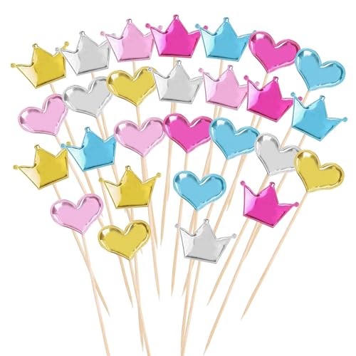 Cupcake Toppers, 100 peças Cake Topper decoração bolos Cake Decorating Toppers decoração para bolos, para festa de aniversário, Baby Shower e festa de casamento