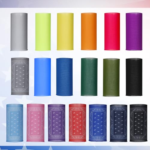 JaGely 30 Pieces Skull Neck Gaiters Scarf Elastic Independence Day Wrap Headband Bandana Face Mask for Women Men Sports4