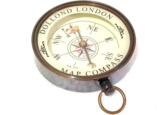 Brújula Dollond London estilo vintage de latón miniatura 1