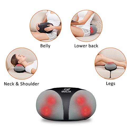 Snailax Shiatsu Neck Back Massager - Kneading Massage Pillow With Heat, Electric Pillow Massager For Shoulders,Cervical, Lower Back Best Gifts For Women/Men/Mom/Dad #TOP4