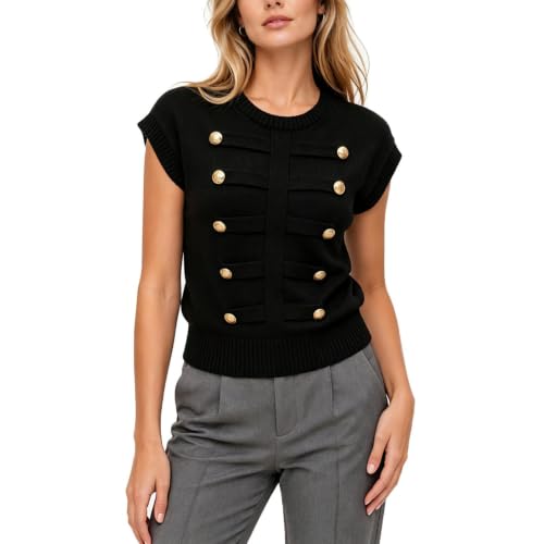 Image of Women Graphic Sweater Vest Y2k Knit Tank Top Lightweight Pullover Top