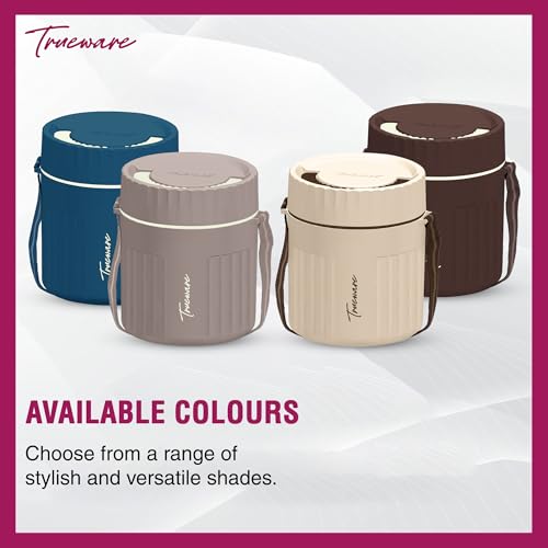 Image of Trueware SNAKK 2 Insulated Hot Lunch Box with 3 PP Container, 2 Container 300 ML Each & 1 Container 200 ML, Food Grade, BPA Free | Office Lunch Box | Tiffin Box