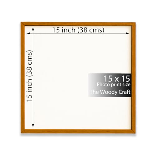 Image of Square Frame 15x15 Inch | Orange Photo Frame For Wall | Stylish Wall Frame | Wooden Photo Frame For Modern Interiors | Elegant Big Photo Frames For Wall | Ideal Photo Frame For Birthday Gift