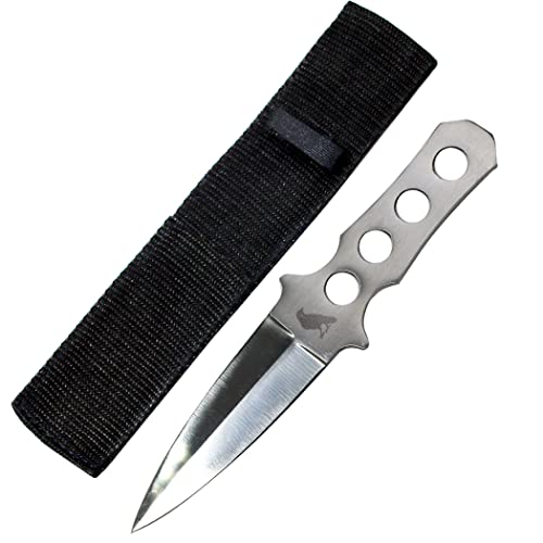Knives CROWSTREE 7'' Solid Stainless EDC Tactical Dagger Hunting Throwing Boot Knife, Silver