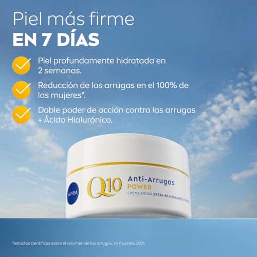 Miniatura 2 de NIVEA Q10 Antiarrugas - Crema de Día SPF 30 Extra Firmeza - Hidrata, Regenera, Reduce y Previene las Arrugas - Q10 Puro, Creatina y Ácido Hialurónico - Previene las Manchas - Todo Tipo de Piel - 50 ml