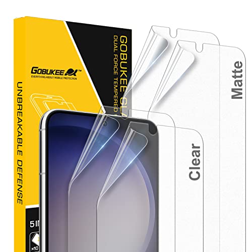 GOBUKEE [2+2 Stück] Kompatible für Schutzfolie für Samsung Galaxy S23 Plus, Matt TPU-Folie, Displayschutzfolie - Fingerabdruck kompatibel, Kratzfest Anti-Öl Klar HD Weich TPU Cover