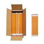 Amazon Basics Wood-Cased #2 Pencils for Writing, Drawing and Sketching, Pre-sharpened, HB Soft Lead with Erasers, Teacher Supplies, 150 Count, Yellow
