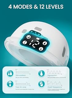 Paruu Hands Free Breast Pump P16, Wearable Breast Pump Electirc Portable with 4 Modes & 12 Levels, Max 309mmHg Strong Suction 19/21/24mm Flange Inserts Wearable Breastfeeding Pump, 2 Pack White